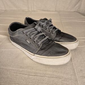 Vans Men's Size 10 Low Top Skate Shoes Gray Canvas 721356